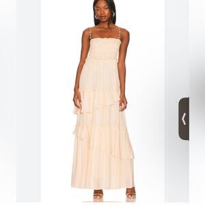 CAMI NYC Anita Dress in Shell Cotton Silk Blend Maxi Small